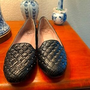 Black Gold studded flats